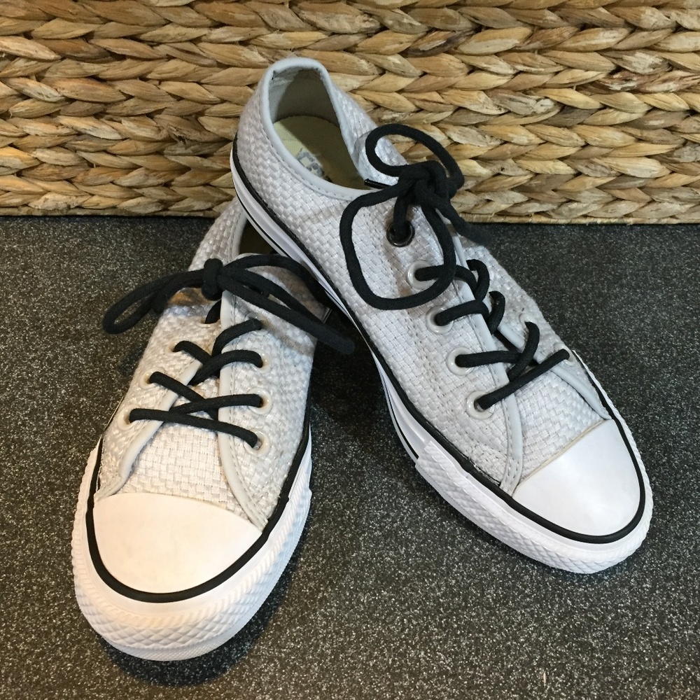Converse All Star Gray, Black, & White Textured Sneakers Unisex